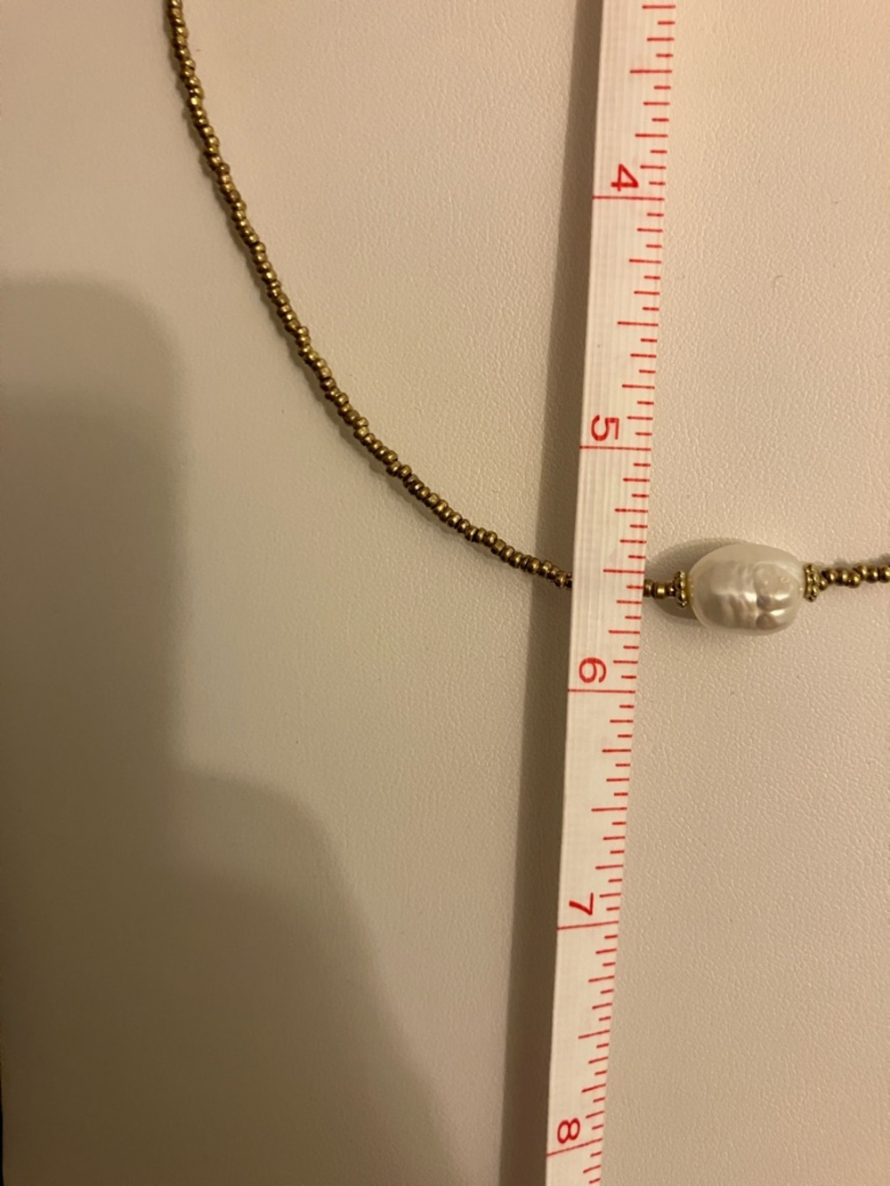 J. Jill Gold Bead Necklace with Single White Pearl - Picture 4 of 4